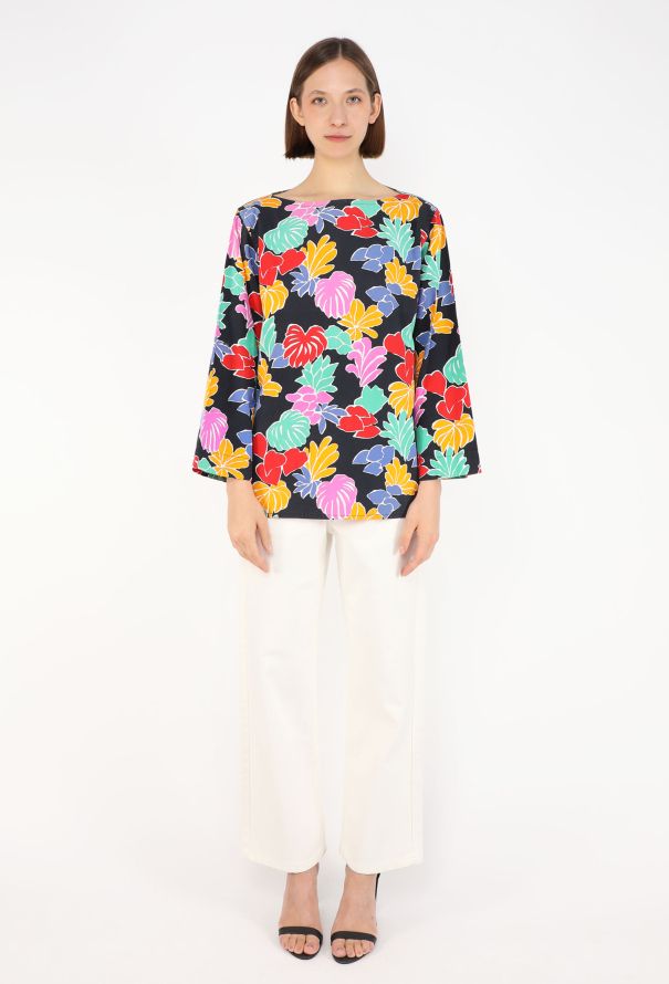 Saint Laurent Vintage Printed Cotton Blouse - 2