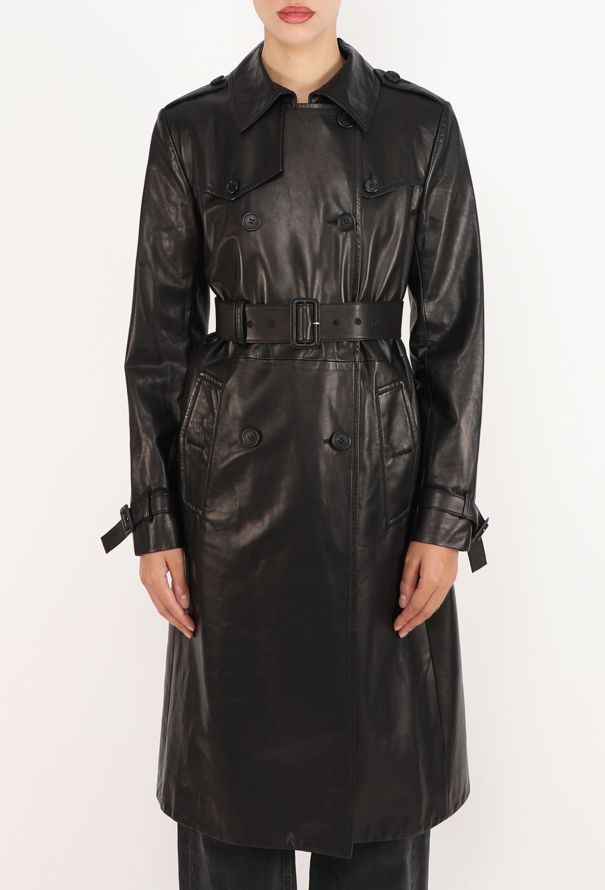 Prada Lambskin Belted Trench Coat - 3