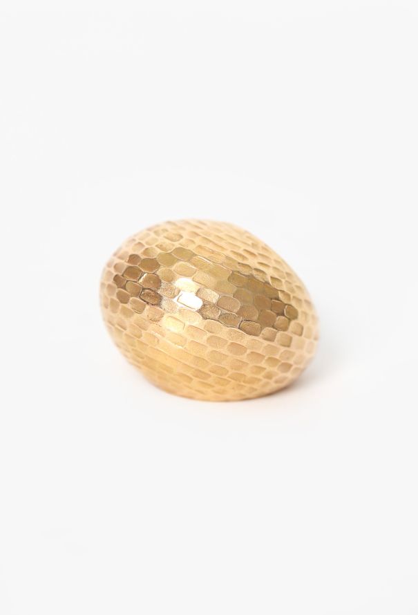 Pomellato 18K Yellow Gold Hammered Duna Ring - 3