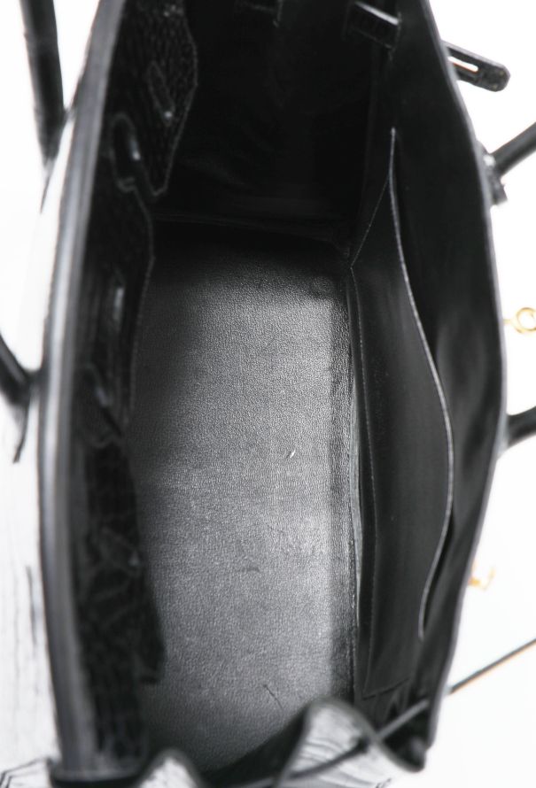 Hermès Exceptional Black Porosus Birkin 35 - 12 Hermès Exceptional Black Porosus Birkin 35 - 12