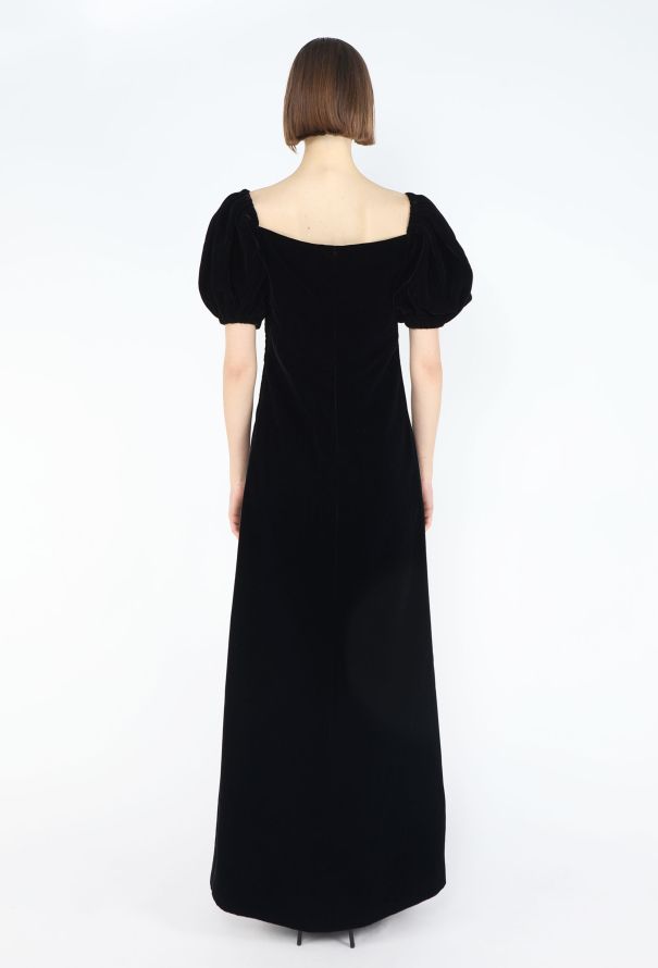 Saint Laurent '70s Bishop-Sleeve Velvet Gown - 4