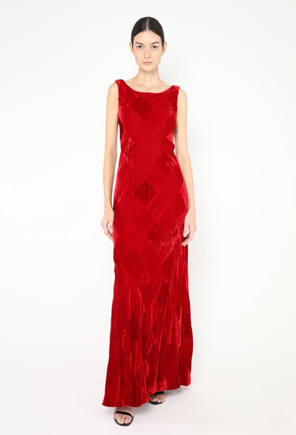 Dolce & Gabbana RARE F/W 1994 Velvet Harlequin Dress - 1