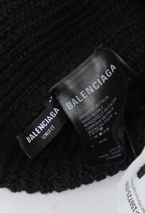 Balenciaga 2021 Ribbed Knit Logo Beanie - 4