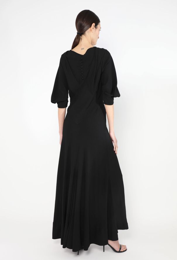 1930s Gathered Crêpe Bias Dress - 4 1930s Gathered Crêpe Bias Dress - 4