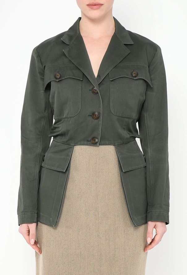Alaïa Collector S/S 1990 Khaki Safari Jacket - 1