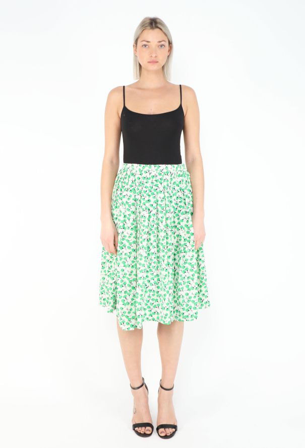 Saint Laurent Late '70s Poppy Pleated Skirt - 3