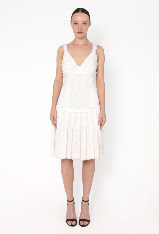 Chanel 2004 Tweed Frayed Trim Dress - 1