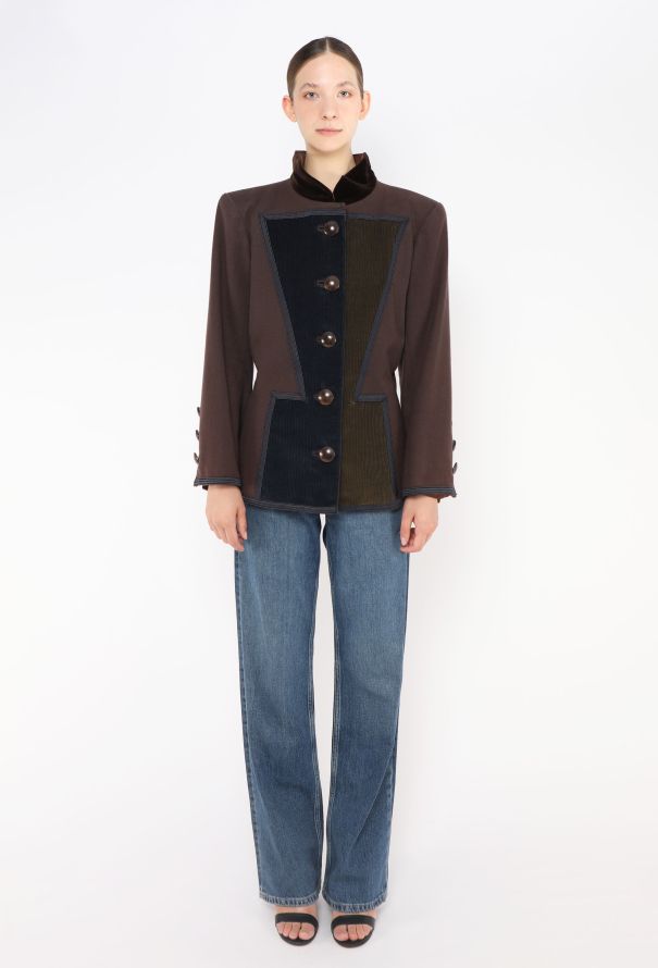 Saint Laurent COLLECTOR F/W 1988 Corduroy Trim Blazer - 4