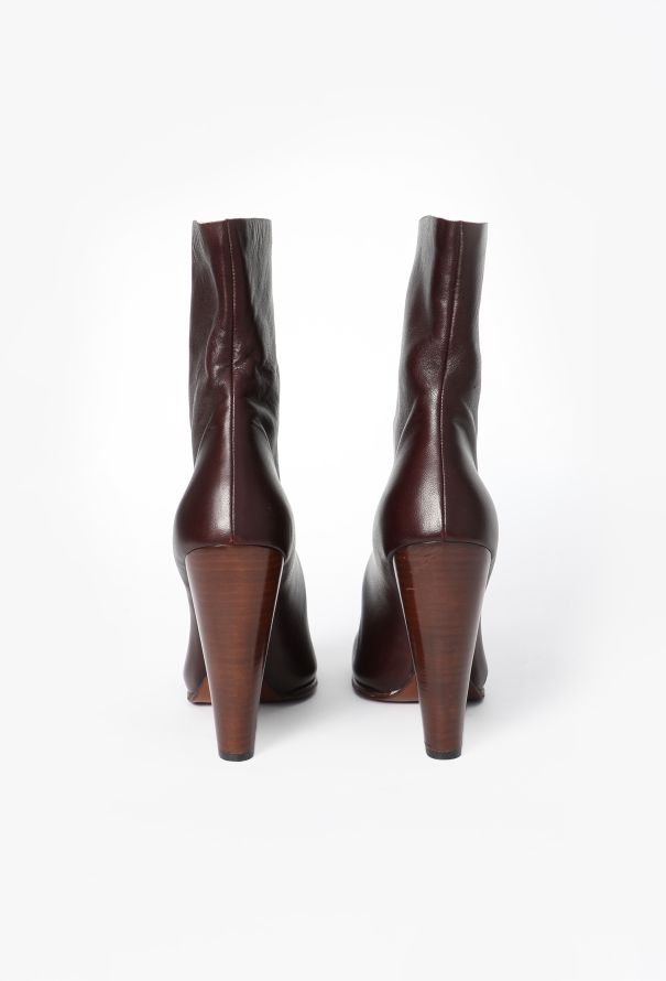 Céline F/W 2012 Nappa Zip Boots Bordeaux - 5