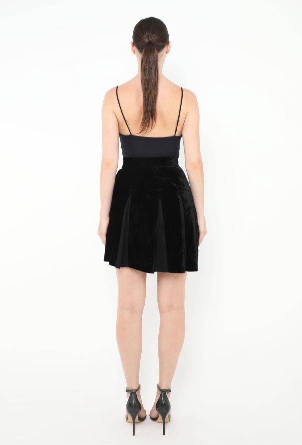 Thierry Mugler '80s Velvet Pleated Skirt - 4
