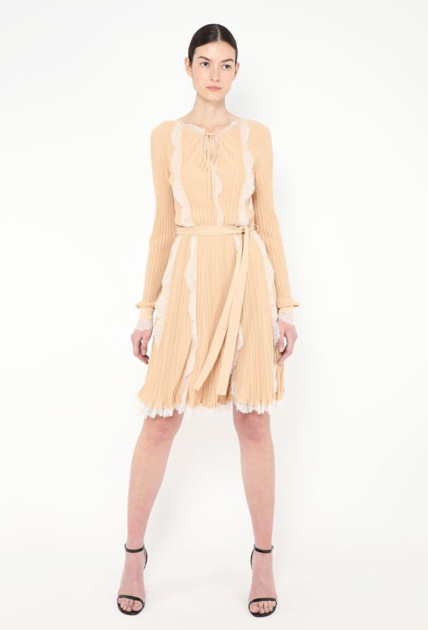 Dior Belted Lace Trim Dress - 1