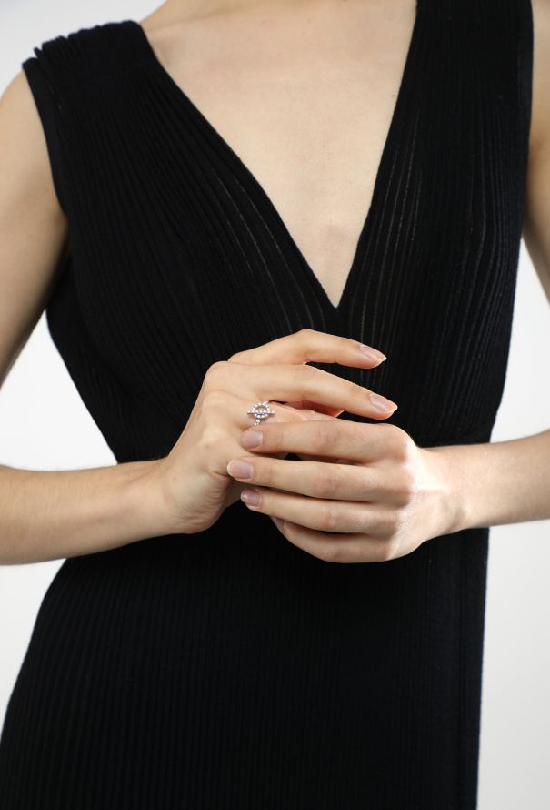 Hermès 18K White Gold & Diamond Finesse Ring - 4