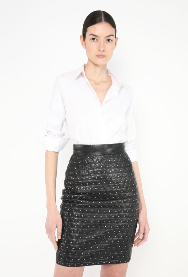 Versace F/W 1989 Studded Leather Skirt - 1