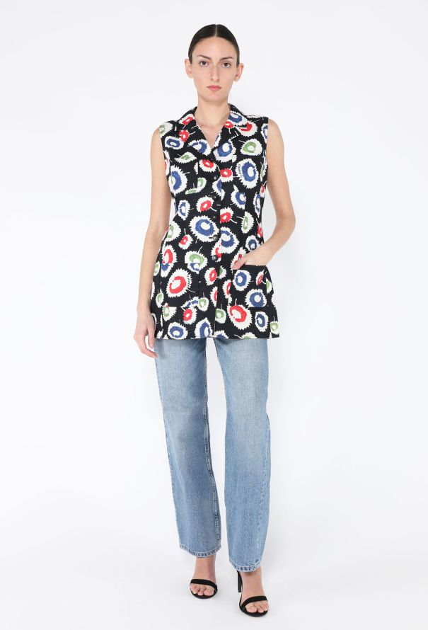 Chanel 1997 Floral Printed Linen Vest - 2