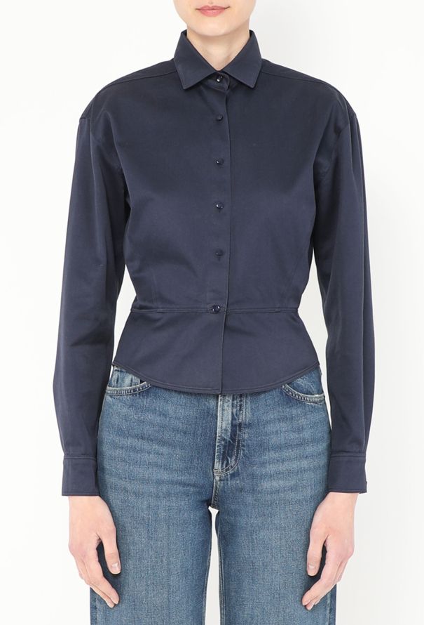 Alaïa Rare S/S 1987 Cinched Peplum Shirt - 1