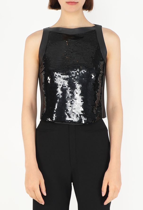 Gucci Tom Ford 1999 Sequin Leather Trim Top - 3