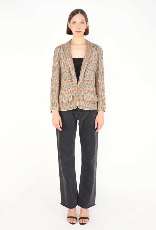 Chanel Haute Couture '90s Lamé Tweed Blazer - 3