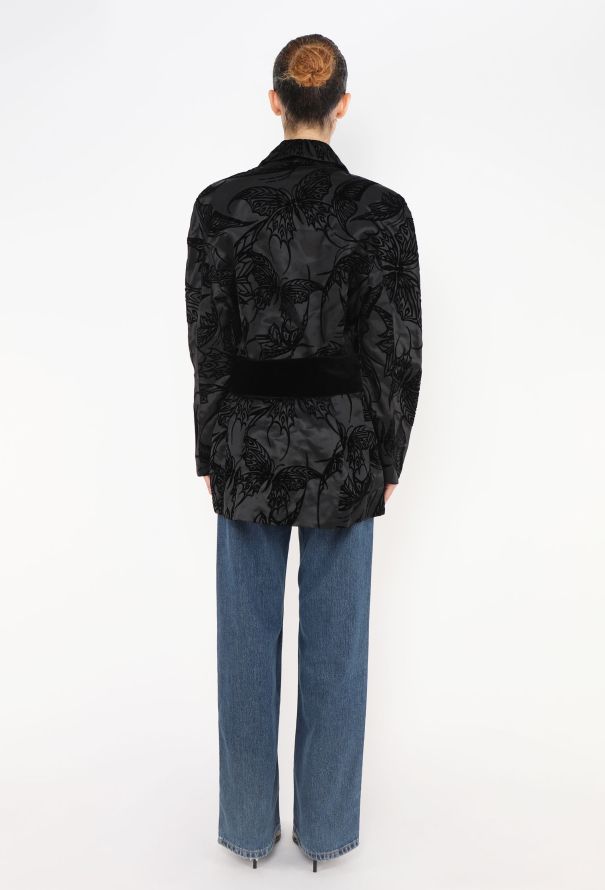 Thierry Mugler Rare '90s Devoré Butterfly Blazer - 4