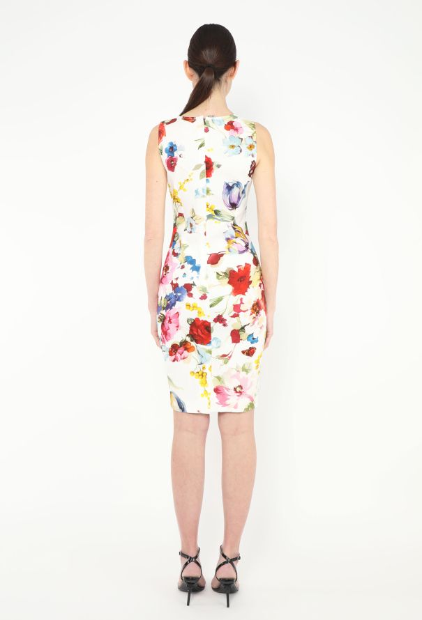 Dolce & Gabbana 2021 Floral Denim Bodycon Dress - 4