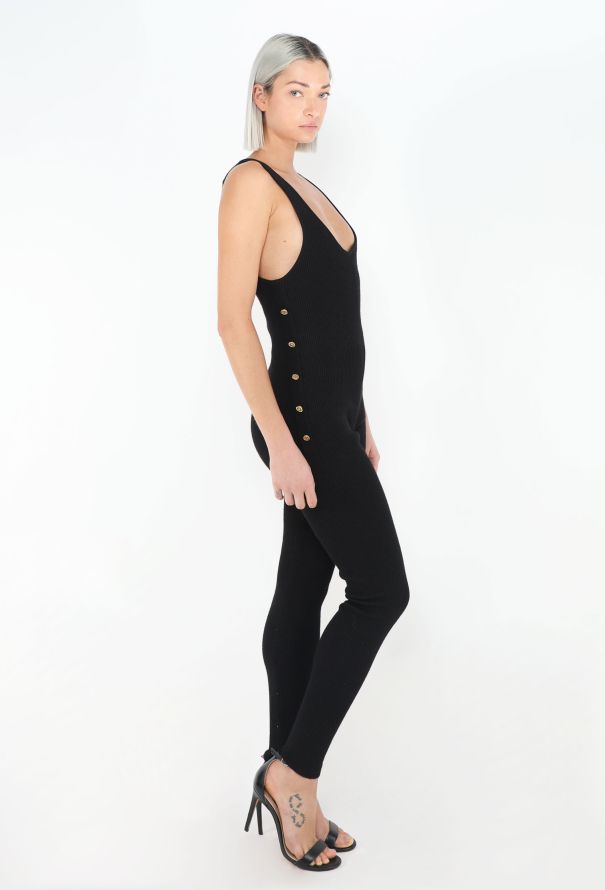 Chanel ICONIC F/W 1994 Ribbed 'CC' Button Jumpsuit - 1