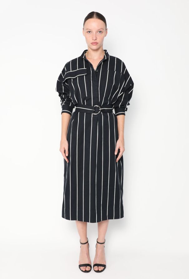 Céline S/S 2018 Belted Striped Dress - 4