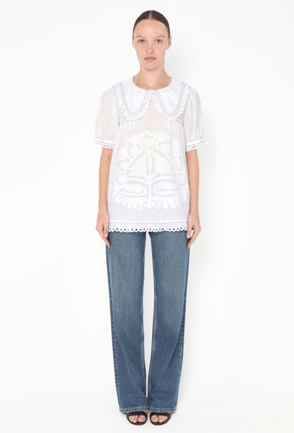 Vita Kin Embroidered Linen Eyelet Top - 2 Vita Kin Embroidered Linen Eyelet Top - 2