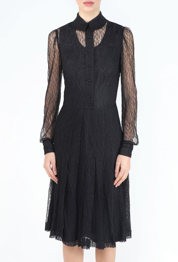 Saint Laurent 2010 Edition 24 Lace Pleated Dress - 3