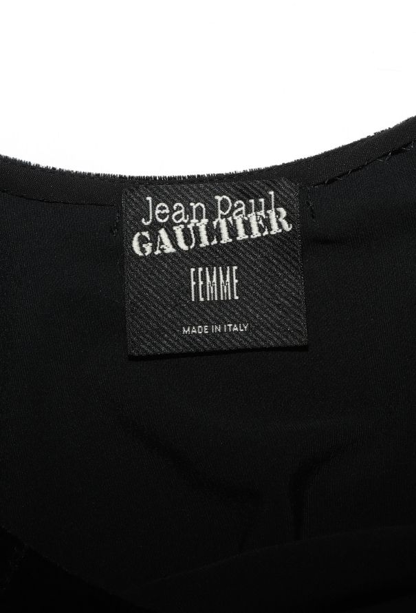 Jean Paul Gaultier '90s Embroidered Velvet Portrait Dress - 4