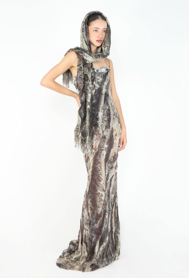 Roberto Cavalli COLLECTOR F/W 2001 Bias Denim Corset Gown - 9