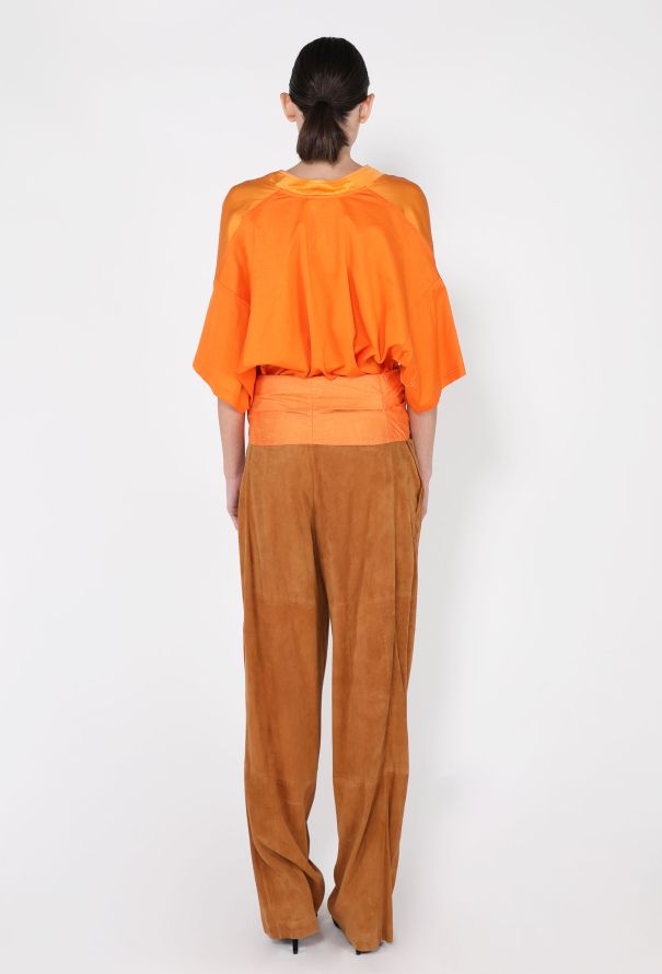 Gianfranco Ferré Silk Wrap Top & Suede Trouser Ensemble, 1980s - 6