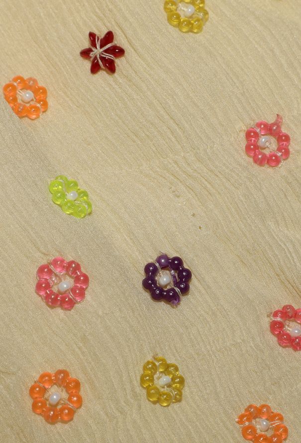 Comme des Garçons Floral Beaded Georgette Skirt - 8