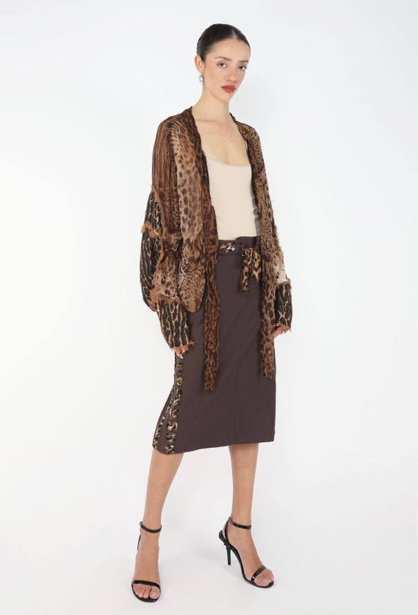 Saint Laurent Tom Ford S/S 2002 Leopard Lavallière Ensemble - 6