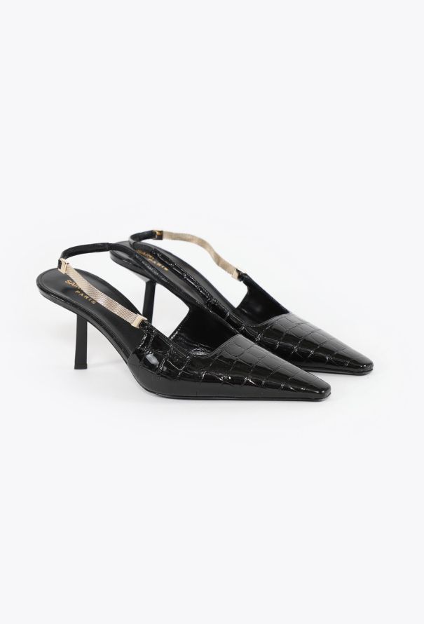 Saint Laurent 2023 Blake Embossed Slingbacks - 2
