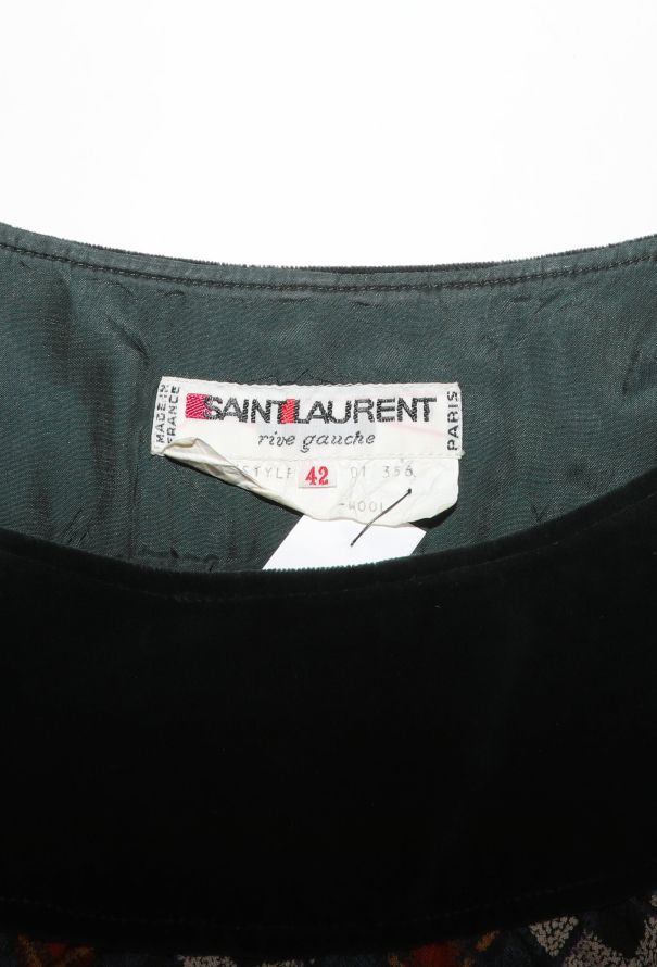 Saint Laurent Velvet Trim Plaid Tunic, F/W 1981 - 8