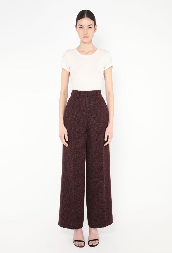 Prada High-Waisted Tweed Trousers - 1