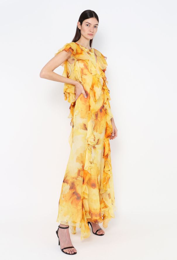 Alexander McQueen S/S 2019 Ruffled Chiffon Gown - 1