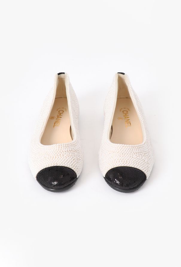 Pearl Cap-Toe Ballerinas - Chanel | Authentic & Vintage | ReSee