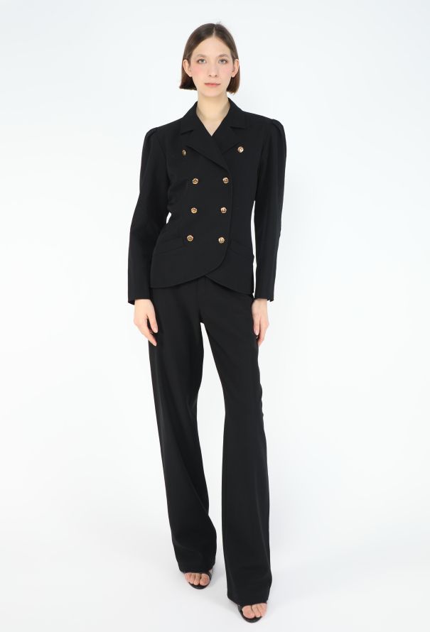 Saint Laurent '80s Double-Breasted Hourglass Blazer - 3