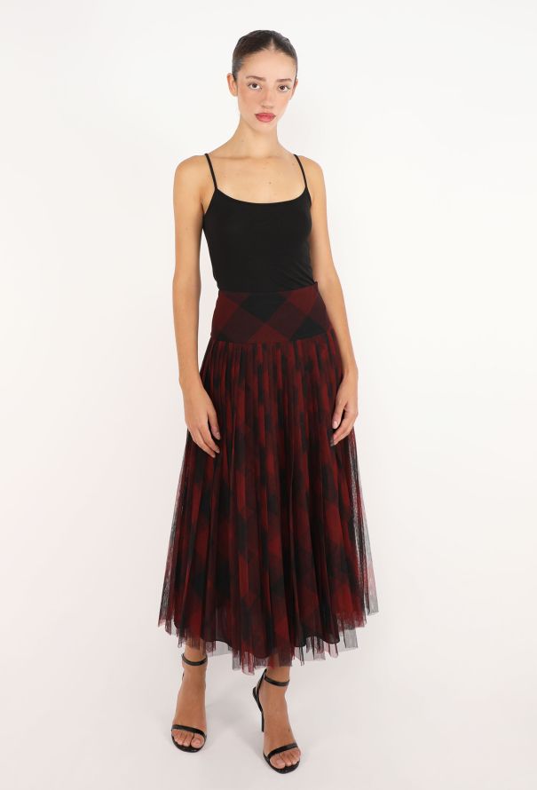 Dior Tartan Pleated Tulle Skirt, F/W 2019 - 4