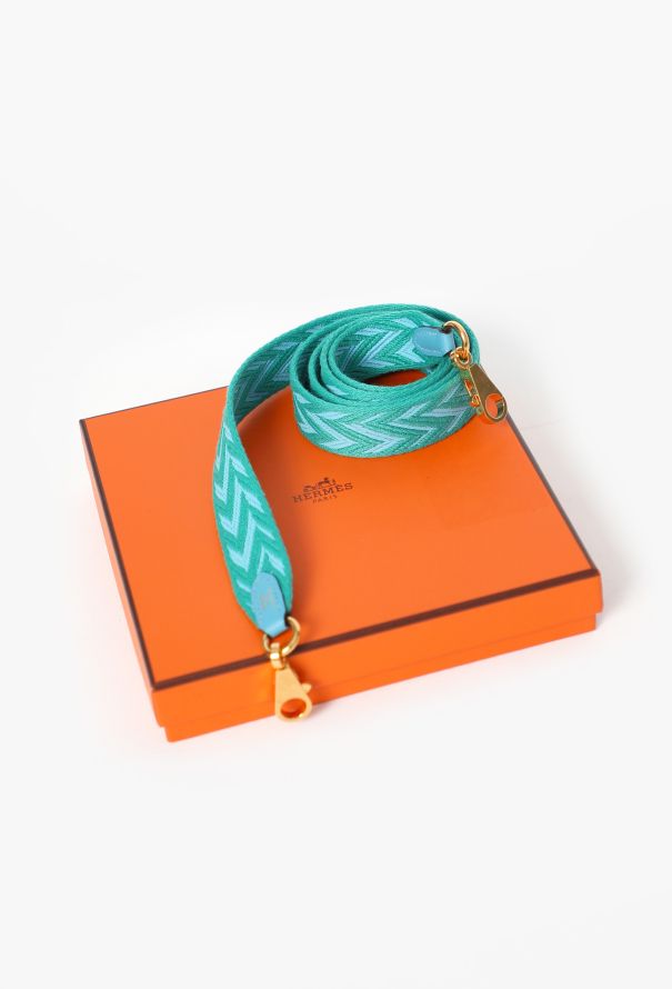 Hermès Chevron Blue Nord/Veronese 25mm Strap - 3 Hermès Chevron Blue Nord/Veronese 25mm Strap - 3