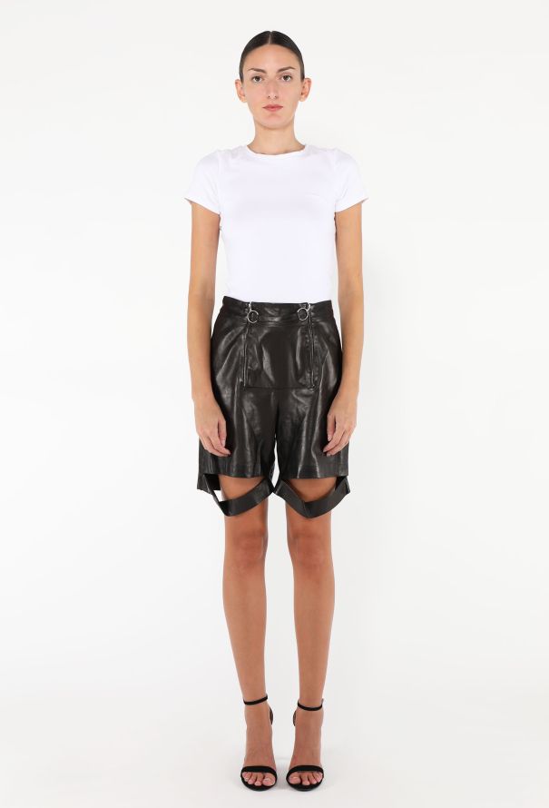 Saint Laurent S/S 2010 Leather Zip Mini Shorts - 1