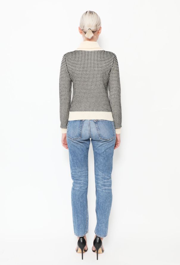 Chloé Houndstooth Ribbed Trim Sweater - 4 Chloé Houndstooth Ribbed Trim Sweater - 4