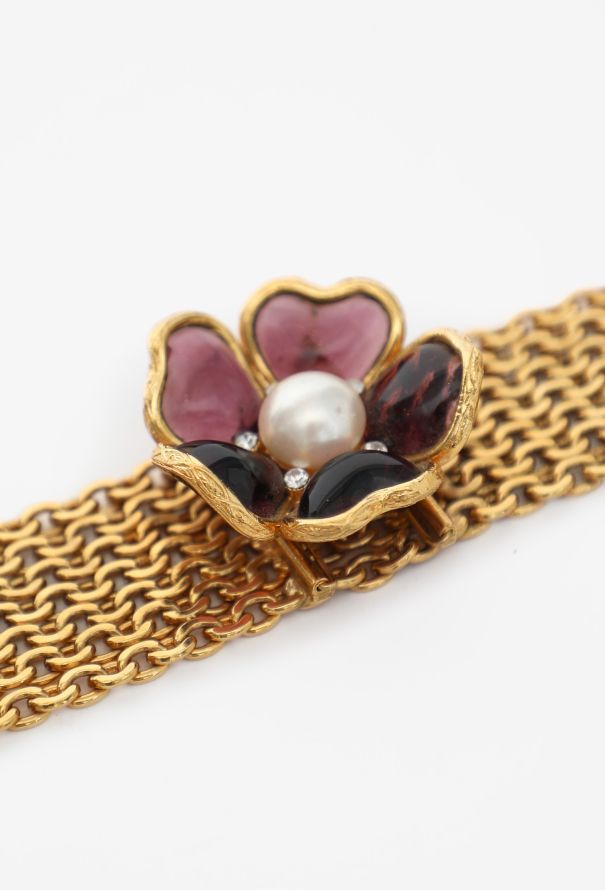 Chanel COLLECTOR S/S 1996 Gripoix Camélia Chainlink Belt - 8