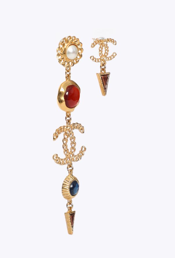 Chanel F/W 2018 Gripoix Chain Drop Earrings - 3