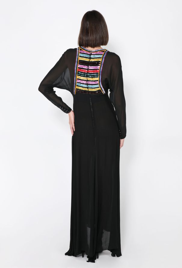 Chloé Sequined Silk Evening Dress, 1980s - 2