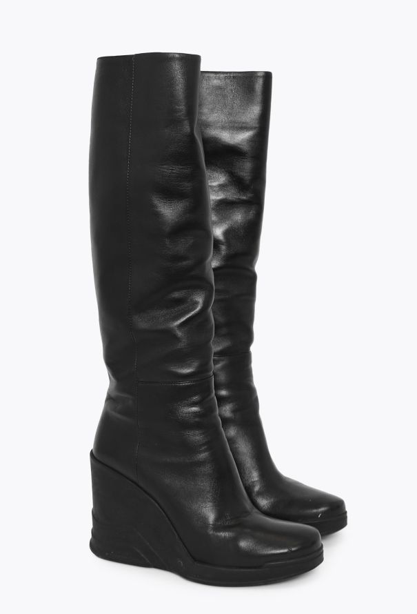 Prada F/W 2014 Knee-High Wedge Boots - 3 Prada F/W 2014 Knee-High Wedge Boots - 3