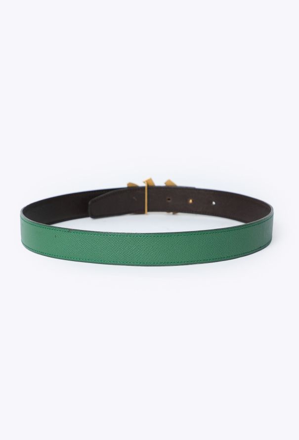 Hermès 1993 Vert Bengale Courchevel Belt - 3