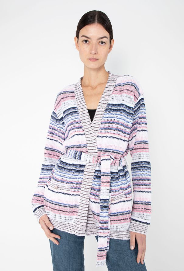 Chanel S/S 2024 Belted Striped Cardigan - 1