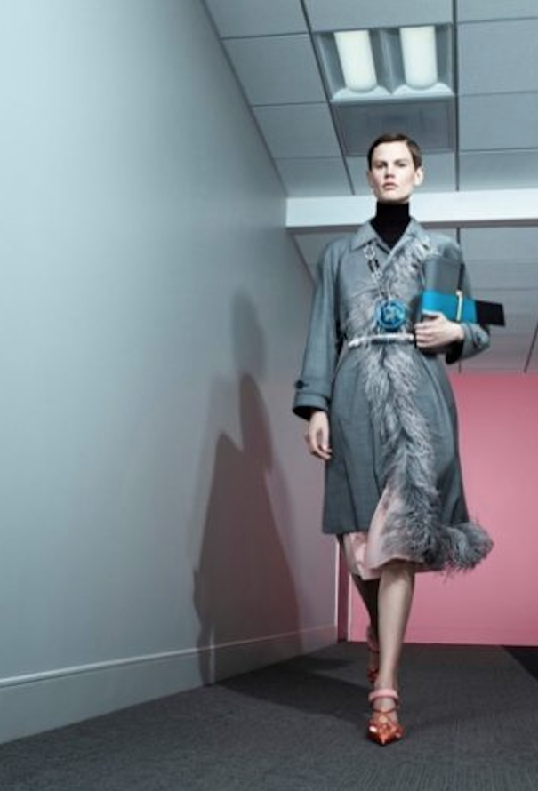 Prada S/S 2017 Ostrich Trim Trench Coat - 6