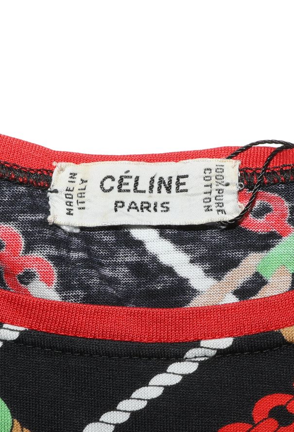 Céline Vintage Cotton Chainlink T-Shirt - 4
